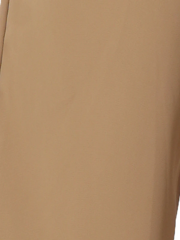 Beige High-Rise Trousers With Loose Fit And Solid Finish 5