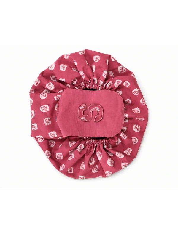 Pink Bandhani Printed Drawstring Makeup Pouch 2