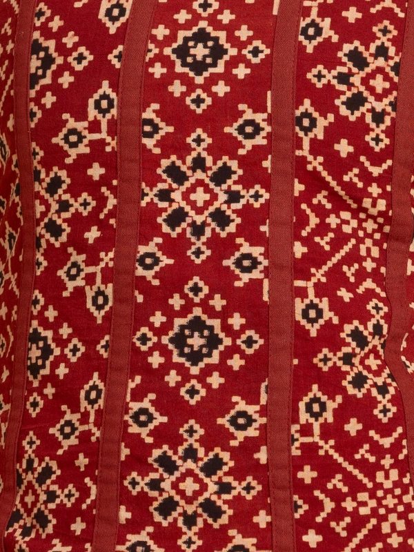 Maroon Ajrakh Printed Corset Crop Top 5