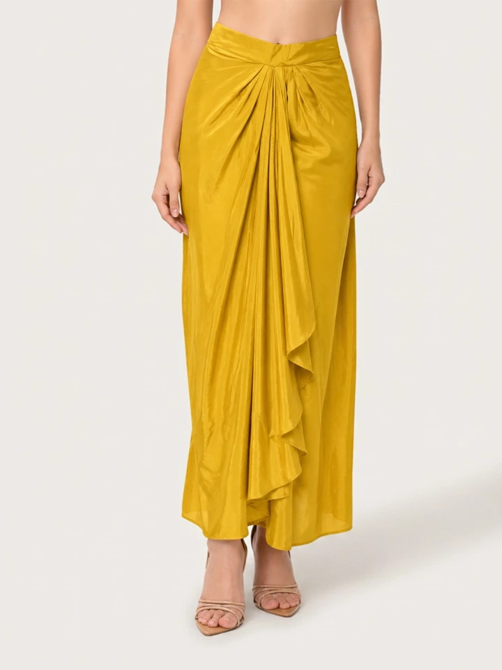 Yellow Ethnic Dhoti Skirt For Women