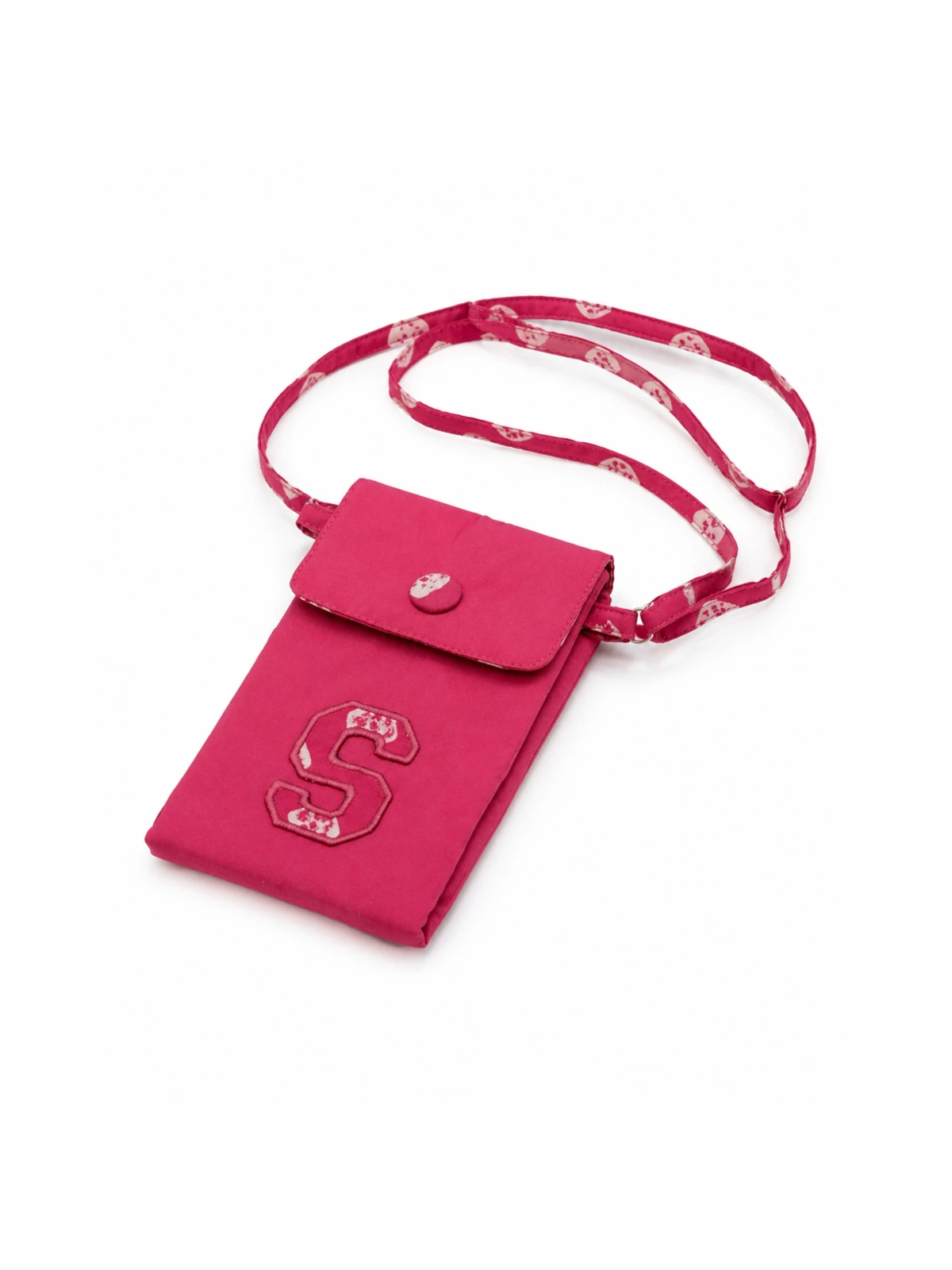 Personalized Pink Bandhani Print Crossbody Phone Pouch thumbnail 3