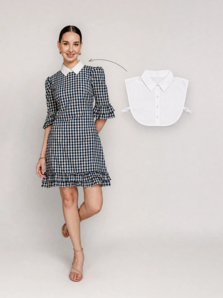 White Fake Shirt Collar