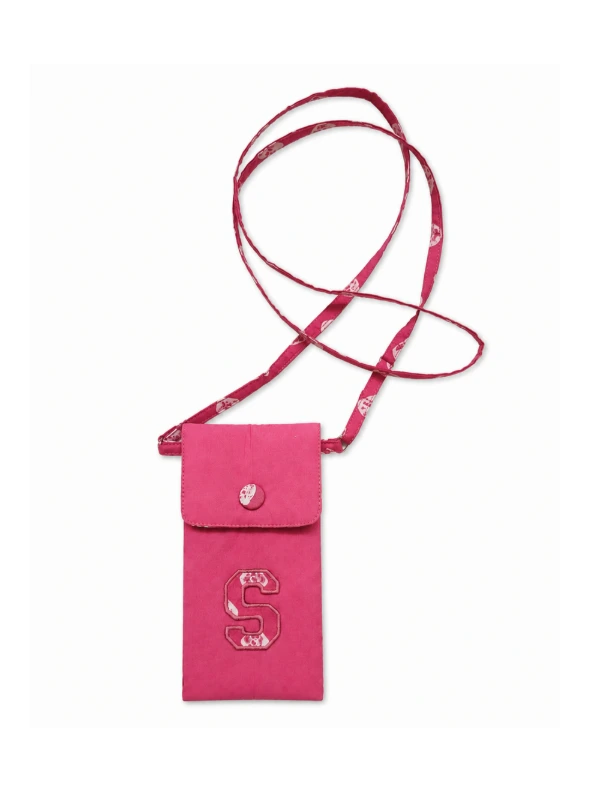 Personalized Pink Bandhani Print Crossbody Phone Pouch 4