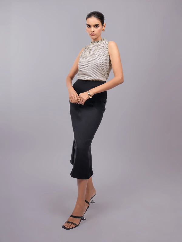 Off-White Printed High Neck Sleeveless Formal Top 3