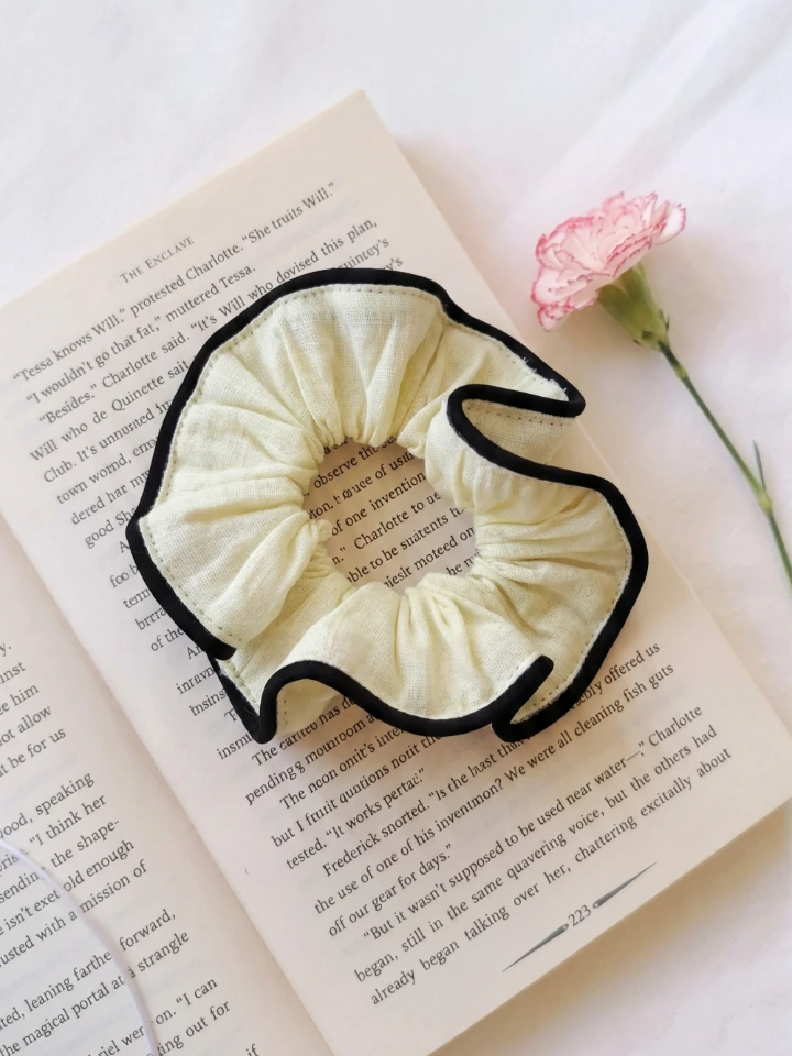 Yellow Scrunchie With Black Border