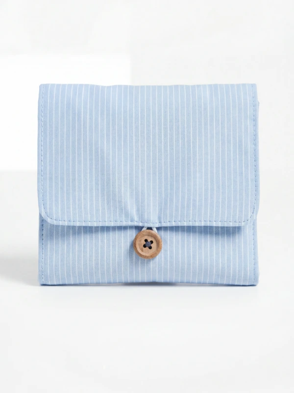 Light Blue Striped Sanitary Pad Pouch 2