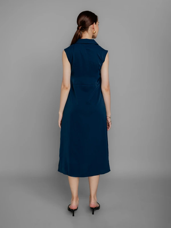 Blue Cap Sleeve Formal Dress With Elegant Fit 3
