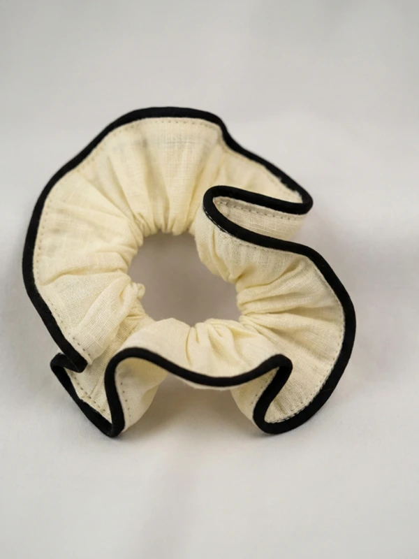 Yellow Scrunchie With Black Border 4