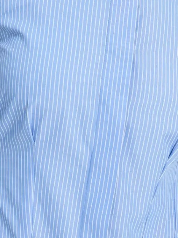 White Stripe Dress With Contrast Collar 5