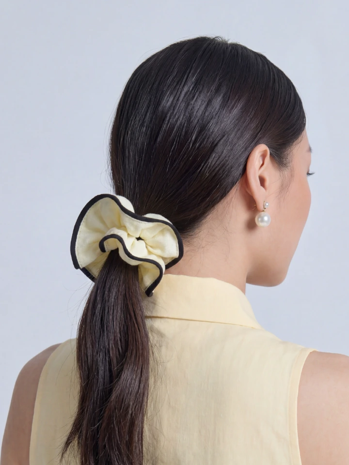 Yellow Scrunchie With Black Border