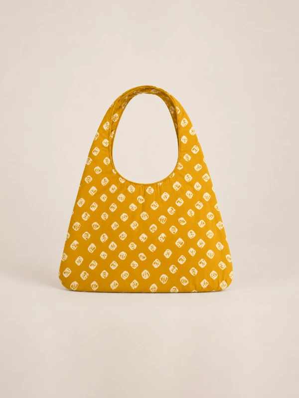 Yellow Bandhani Printed Hobo Bag 3