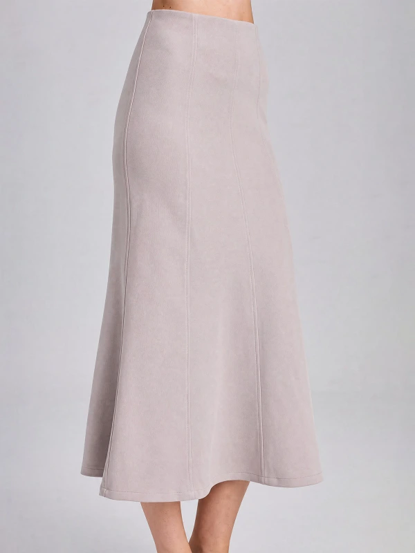 Light Grey Slim Fit Formal Skirt for Women 6