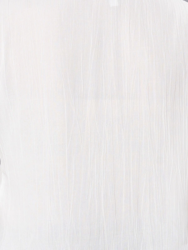 White Mandarin Collar Regular Fit Top 4