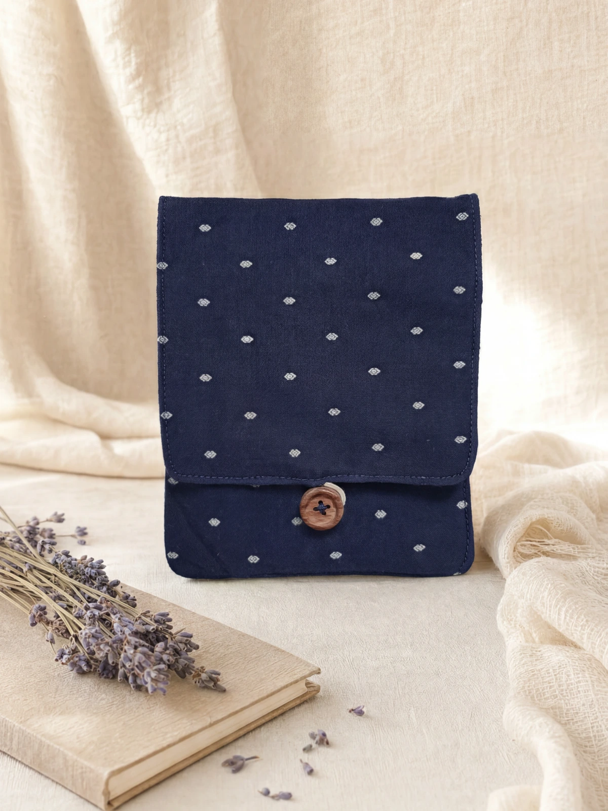 Navy Blue Diamond Drop Print Sanitary Pad Pouch thumbnail 15