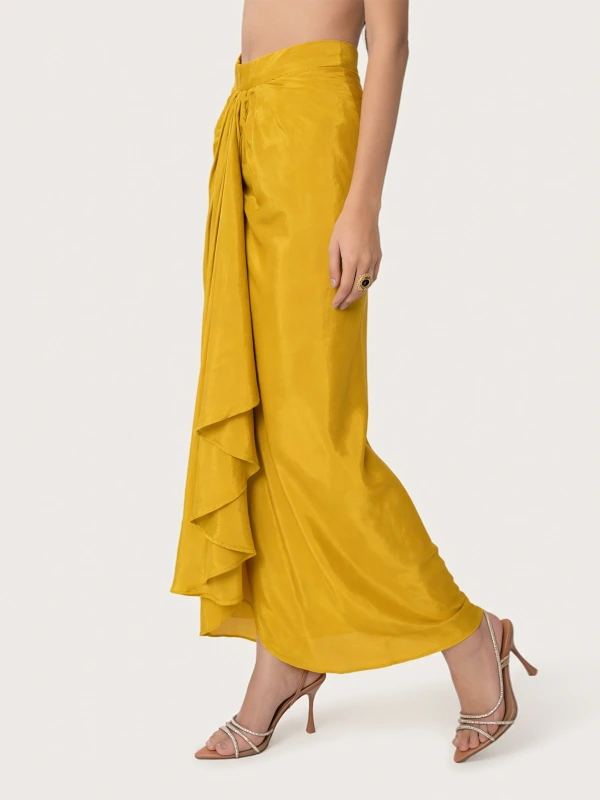 Yellow Ethnic Dhoti Skirt For Women 4