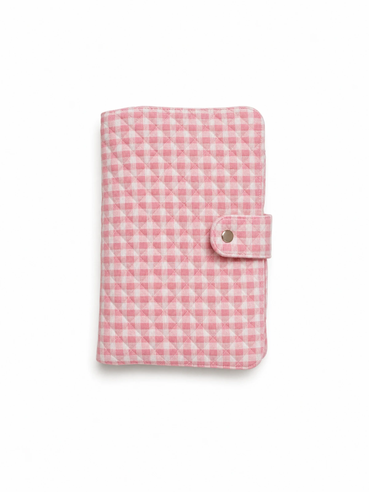 Light Pink Gingham Print Diary Cover with Multi Pockets thumbnail 10