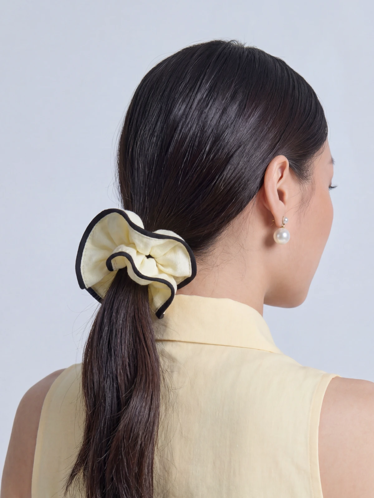 Yellow Scrunchie With Black Border thumbnail 3