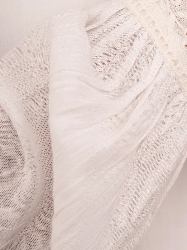 White Solid Top With Bishop Sleeves 7