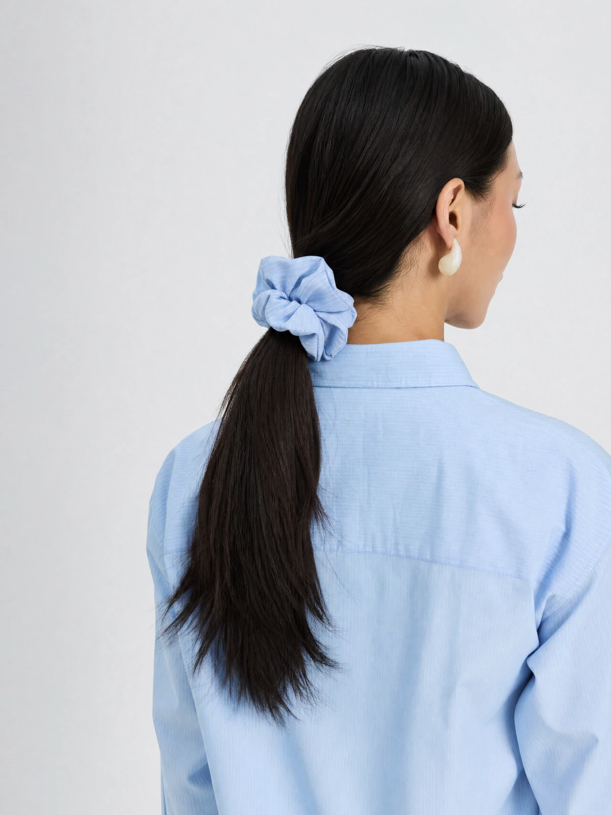 Light Blue Stripe Hair Scrunchie thumbnail 7