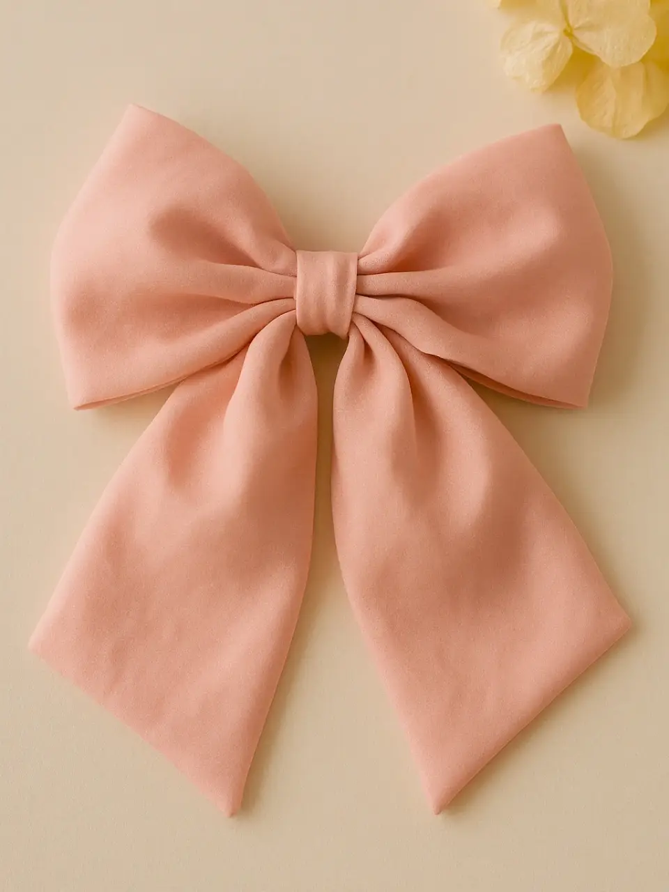 Retro Pink Satin Bow Hair Clip