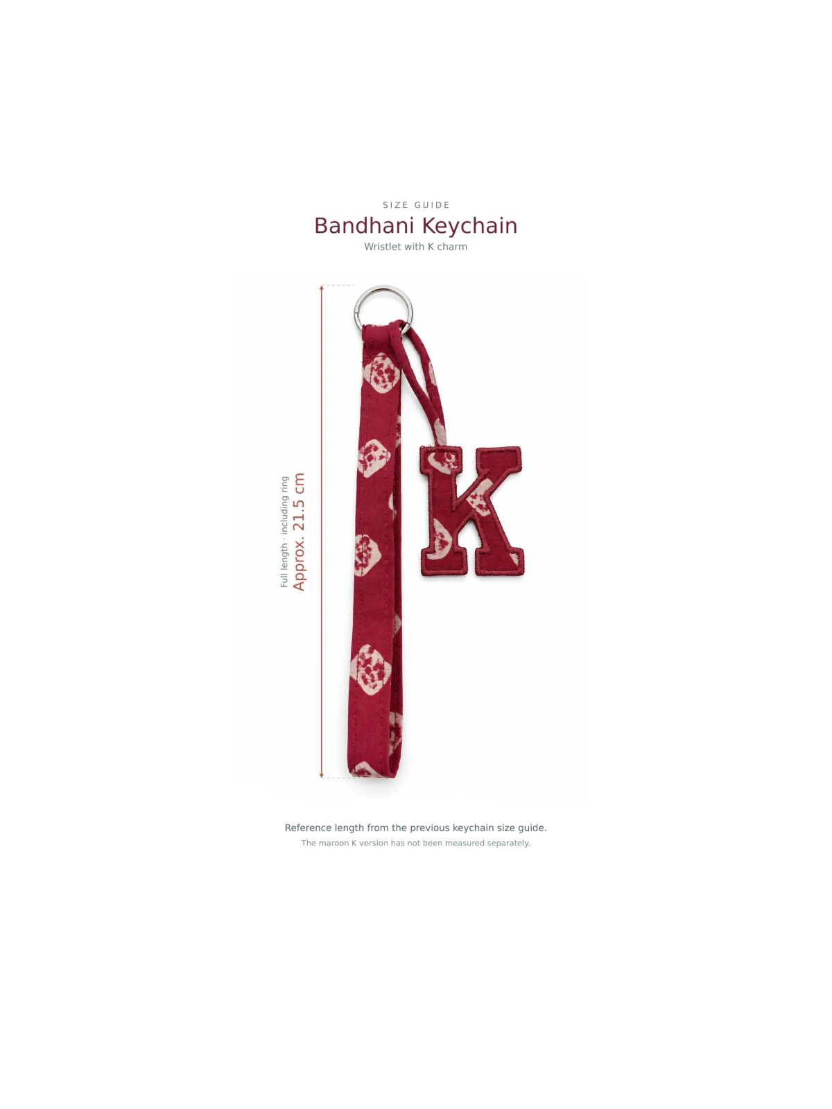Pink Bandhani Customizable Letter Keychain thumbnail 4