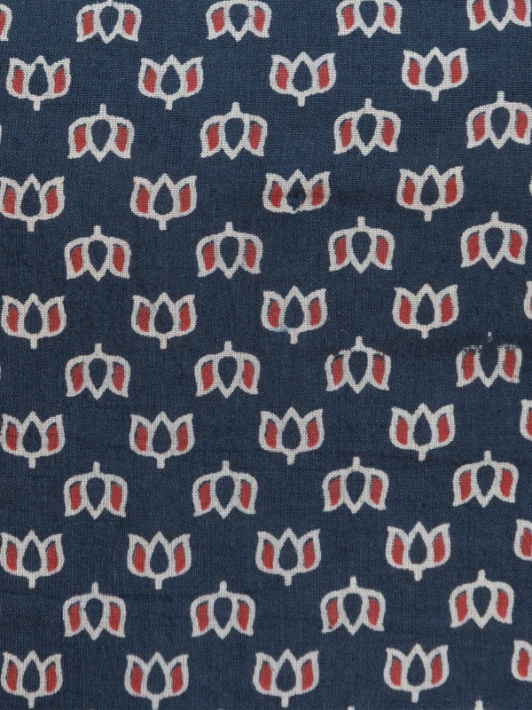 Navy Blue Ajrakh Printed Convertible Fit-and-Flare Dress 7