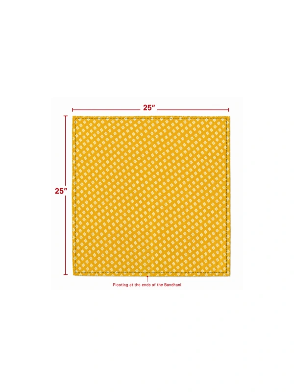 Yellow Bandhani Printed Bandana Scarf 5