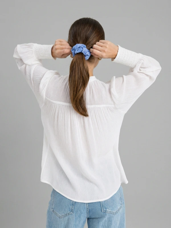 Blue Stripe Hair Scrunchie 2