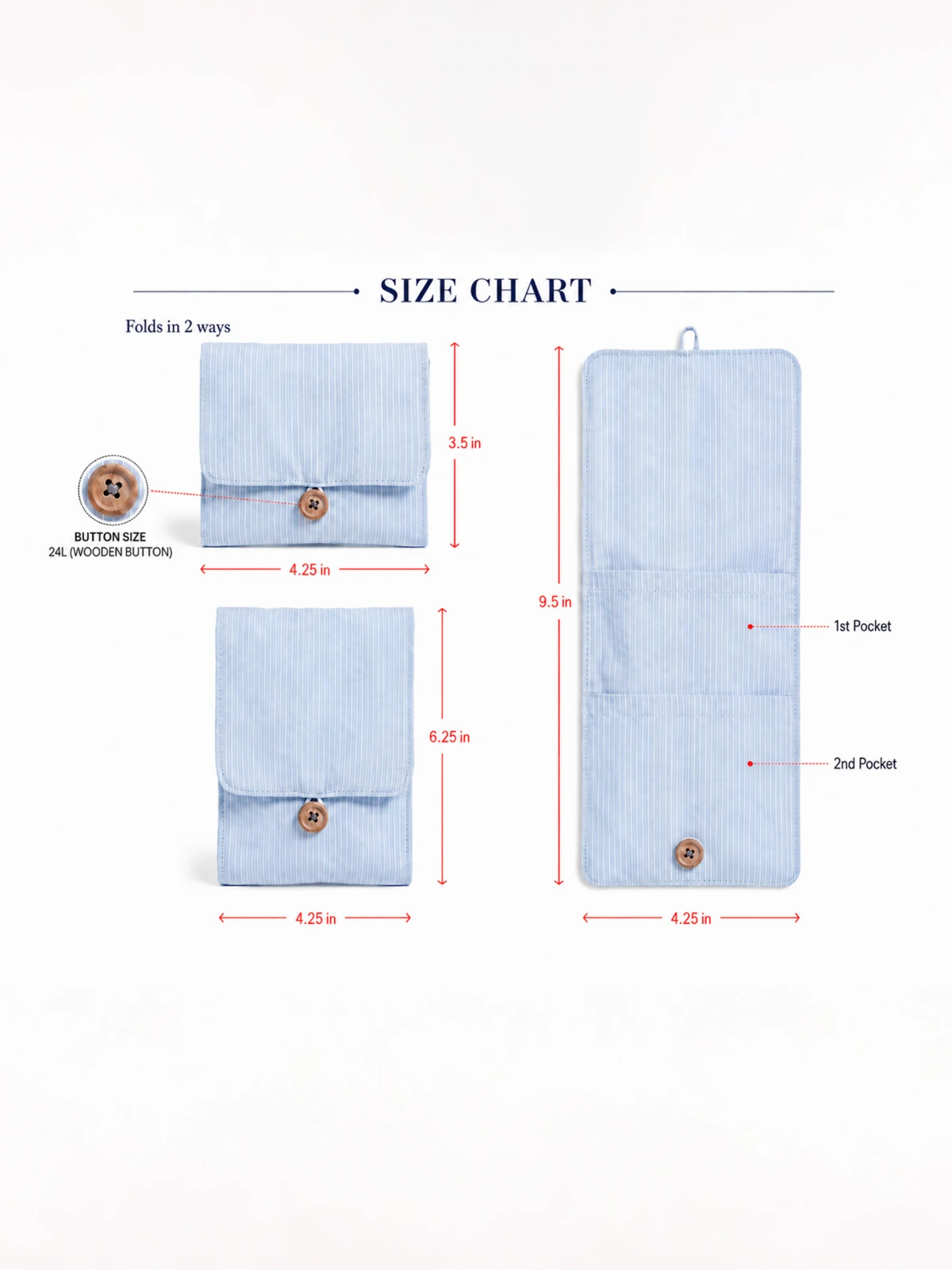 Light Blue Striped Sanitary Pad Pouch thumbnail 14