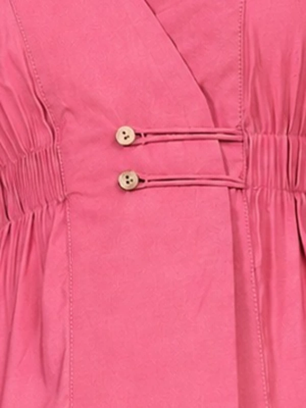Pink Solid Sleeveless Wrap Top 6