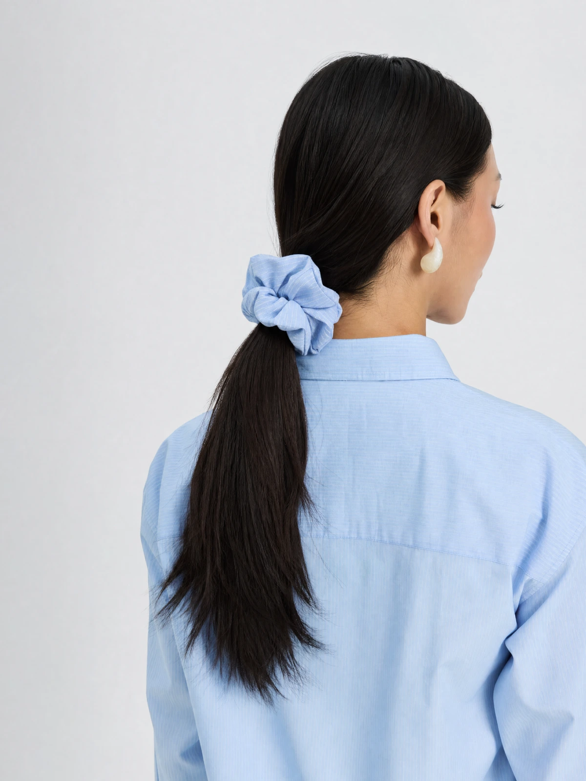 Light Blue Stripe Hair Scrunchie thumbnail 8