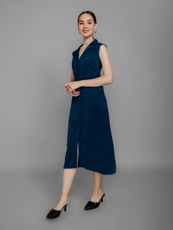 Blue Cap Sleeve Formal Dress With Elegant Fit 5