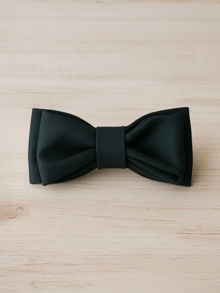 Black Satin Double Bow Hair Clip
