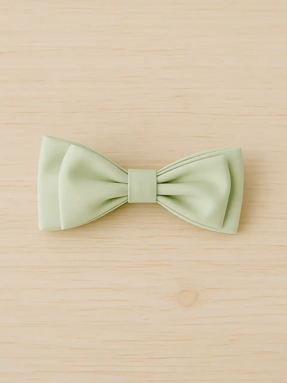 Green Satin Double Bow Hair Clip