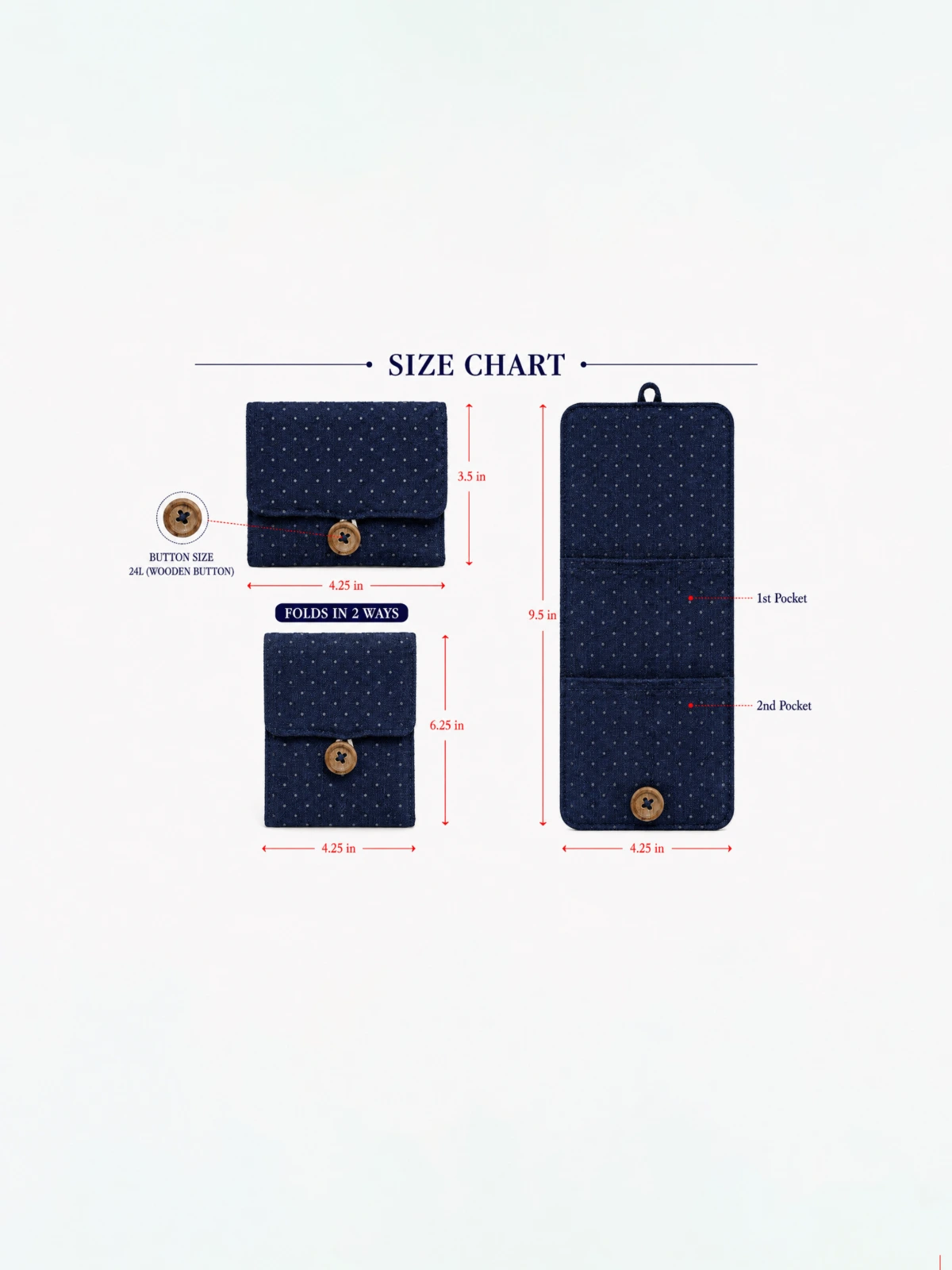 Navy Blue Diamond Drop Print Sanitary Pad Pouch thumbnail 20