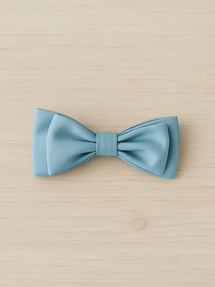 Blue Satin Double Bow Hair Clip