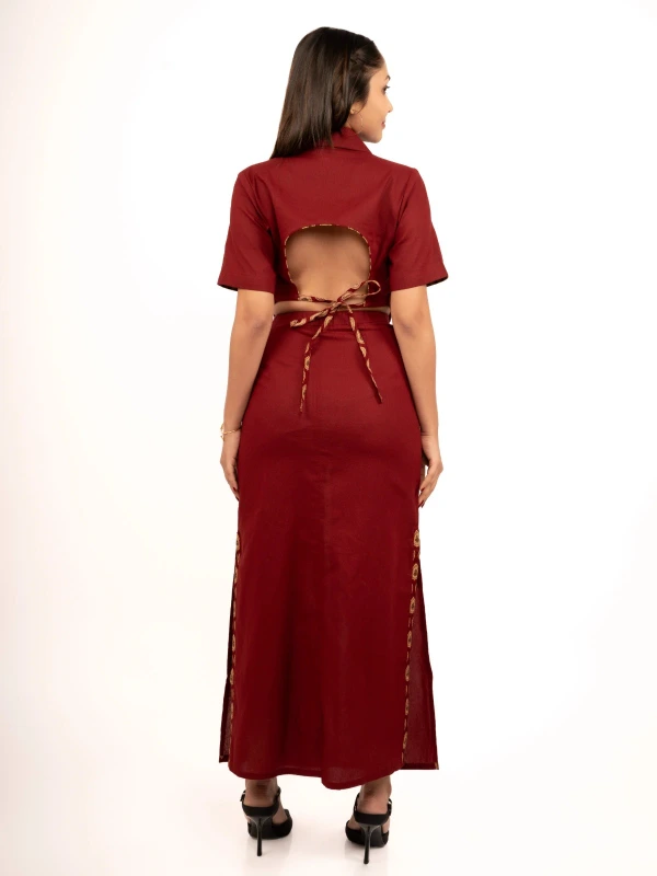 Maroon Cotton Skirt For Ethnic Styling 3