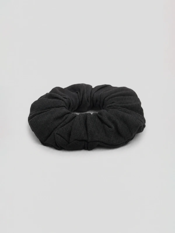 Black Solid Hair Scrunchie 3