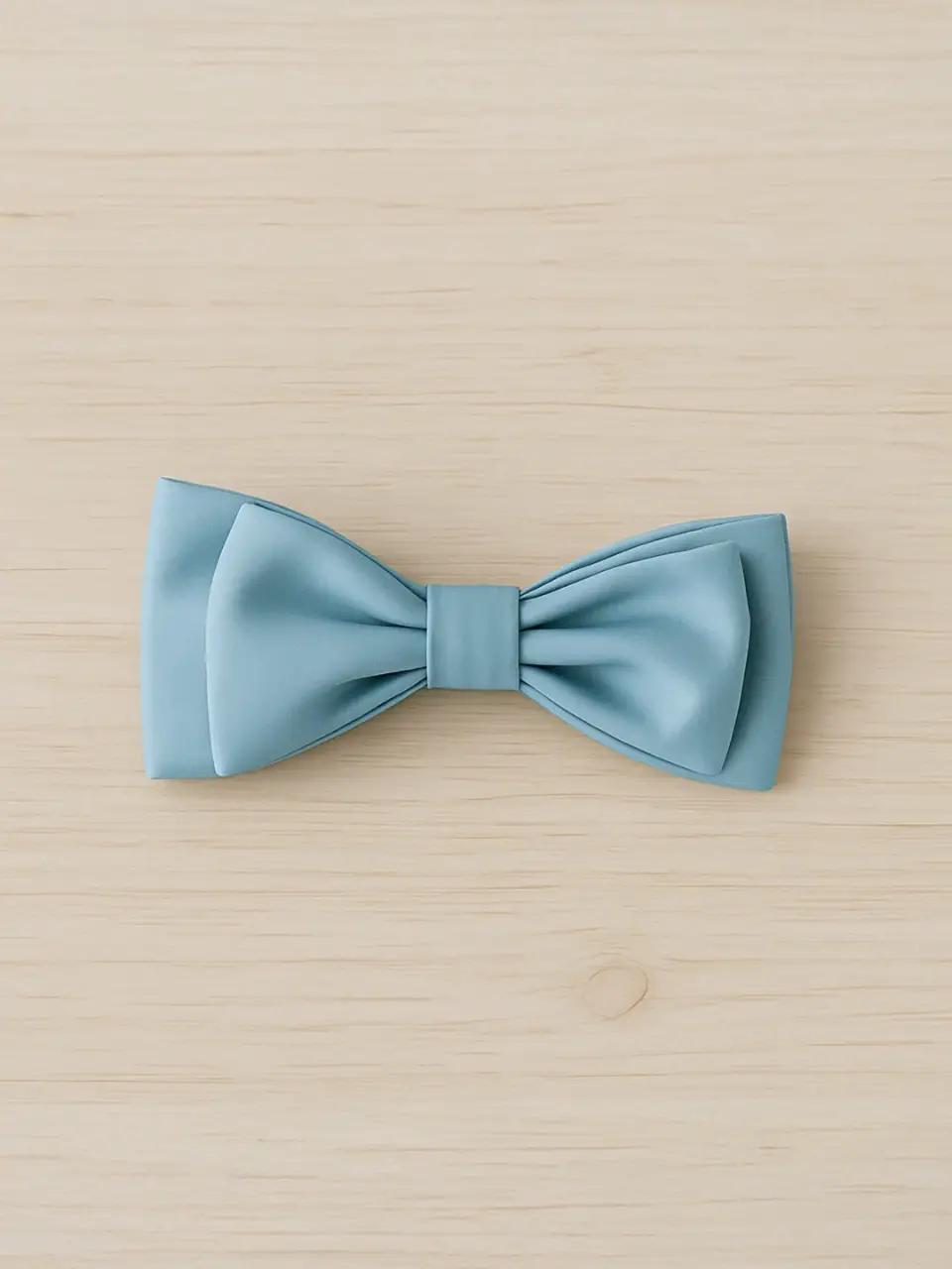 Blue Satin Double Bow Hair Clip