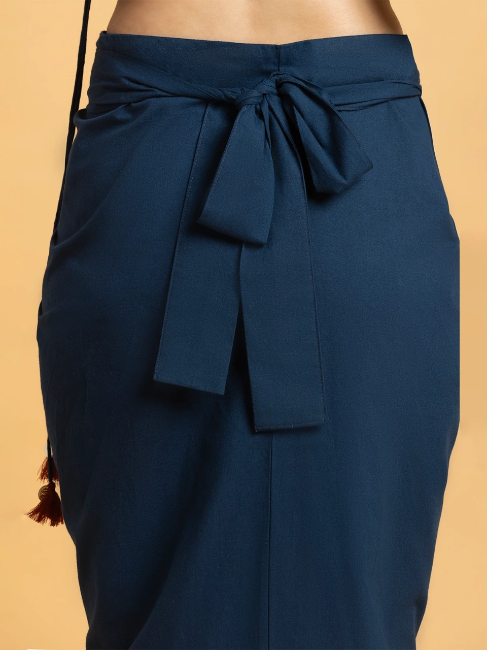 Navy Blue Cotton Drape Skirt 5