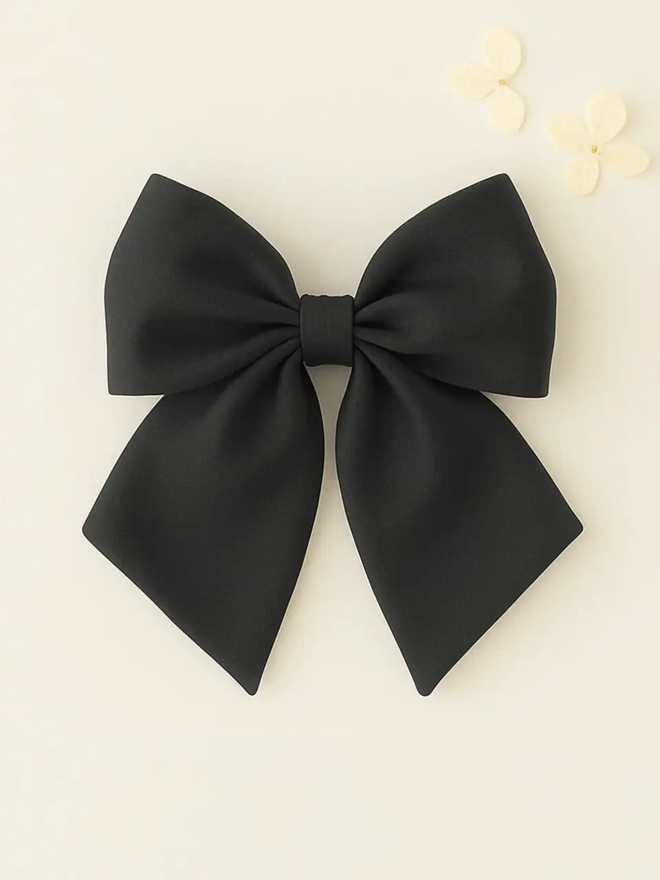 Retro Black Satin Bow Hair Clip