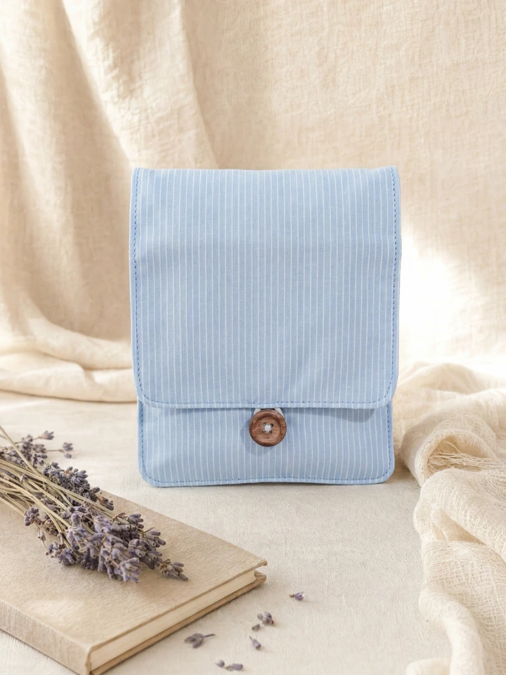 Light Blue Striped Sanitary Pad Pouch