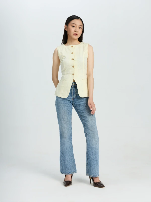 High Square Neck Formal Waistcoat For Women 2