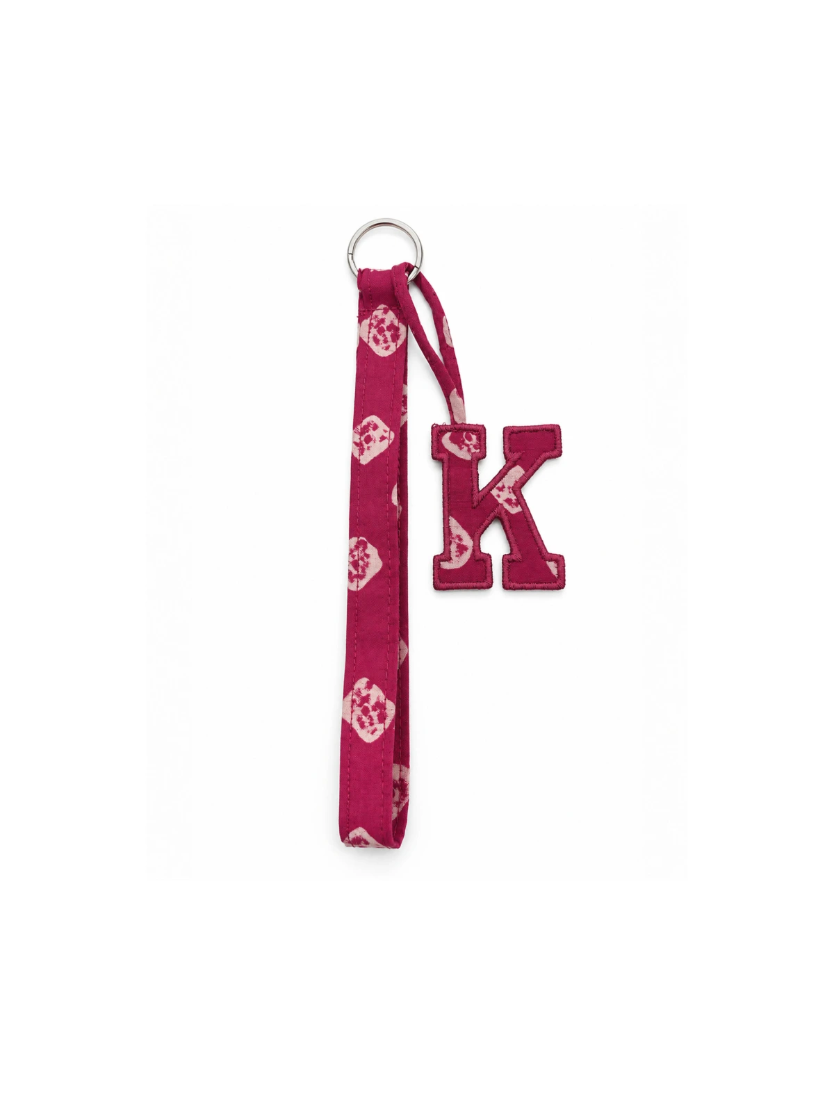 Pink Bandhani Customizable Letter Keychain thumbnail 2