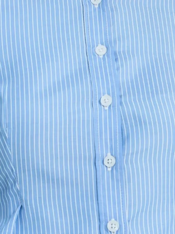 Striped fit flare formal shirt 7