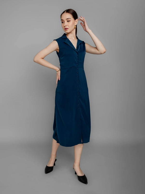 Blue Cap Sleeve Formal Dress With Elegant Fit 6