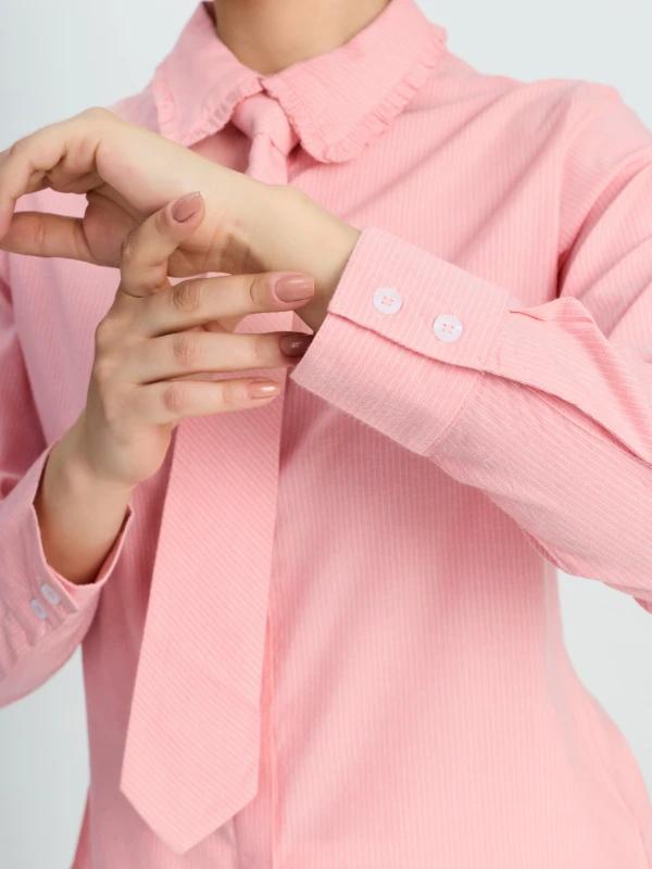 Striped Formal Shirt With Tie 5