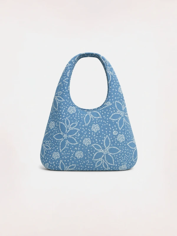 Blue Bandhani Printed Hobo Bag 3