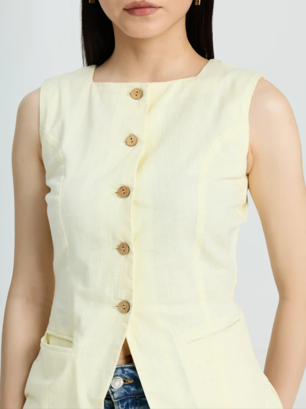 High Square Neck Formal Waistcoat For Women 5