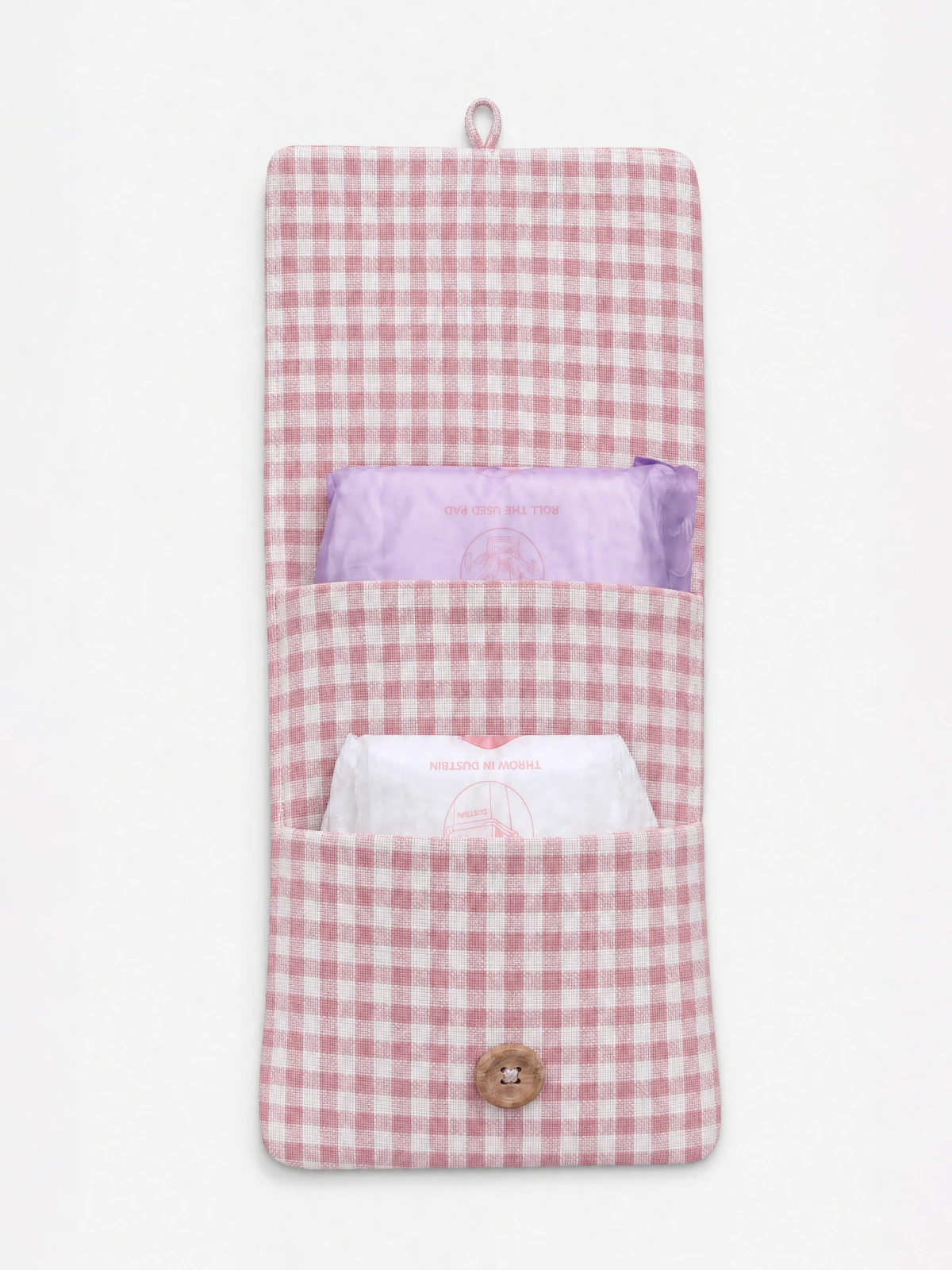 Light Pink Gingham Print Sanitary Pad Pouch thumbnail 17